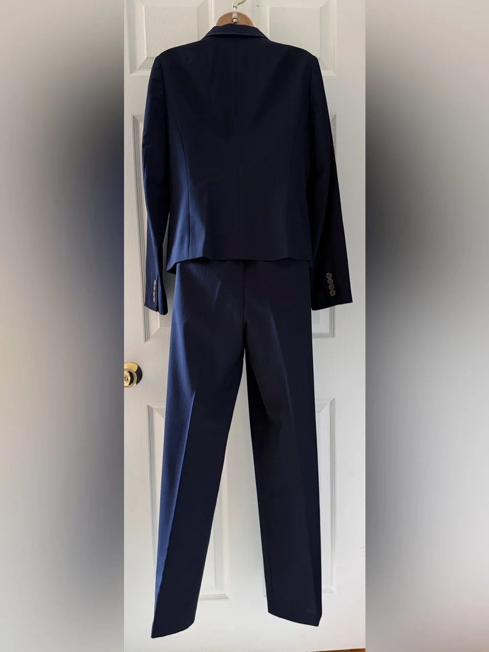 J. Crew Suiting Navy Pinstripe Lightweight Wool Pant Suit City Fit 6/8  *EUC*